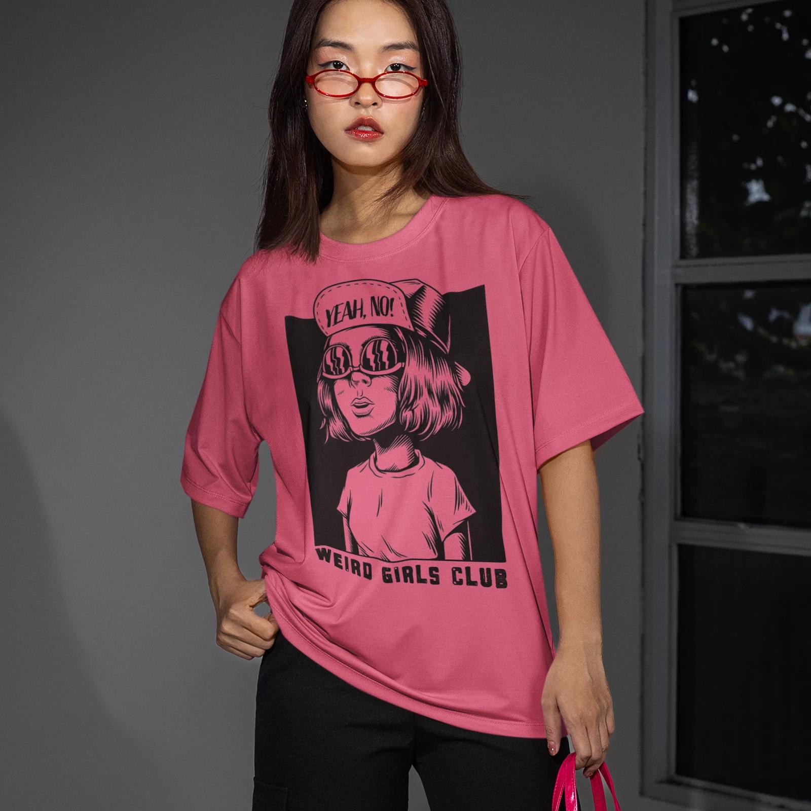 Weird Girls Club T-Shirt, Cute Nerdy Girl Tee L