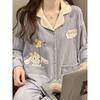 Autumn Cotton Women's Pajamas Long-sleeved Two-piece Silk Pajamas Women's Home Wear Pajamas Pants Set