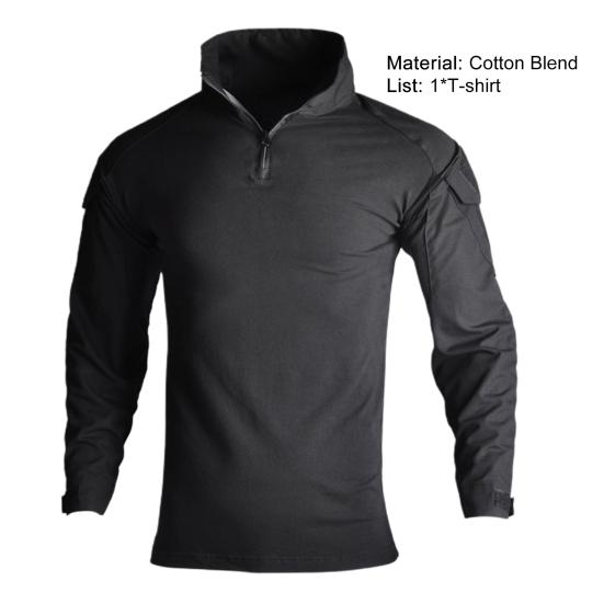 Men Combat T-shirt Camouflage Stand Collar Slim Long Sleeve Autumn Shirt