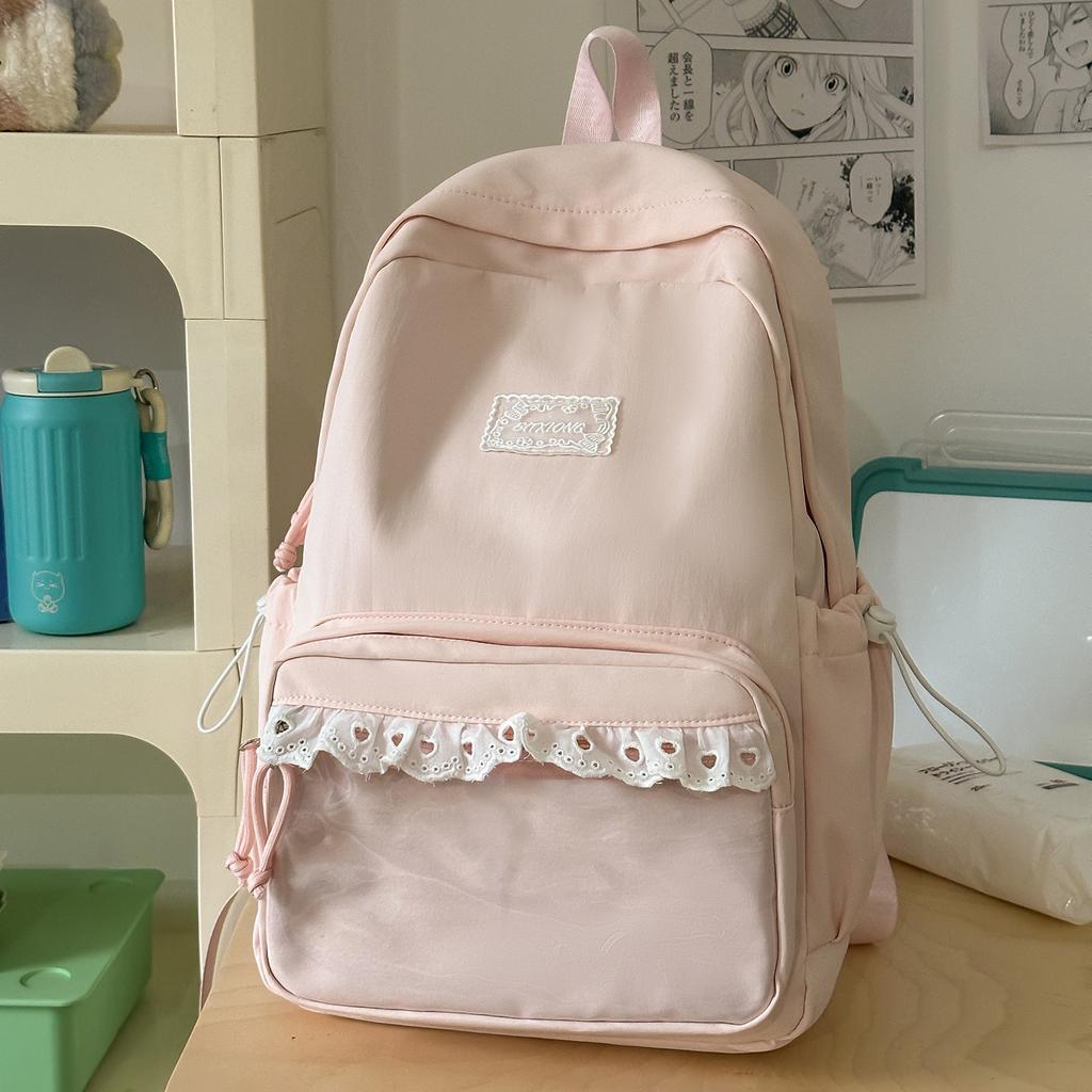 Schoolbag Mint Qingchuan Lace Weave Mark School Bag Student Party Summer Sea Salt Refreshing Sweet Girl Exclusive Shopping Travel Small Backpack
