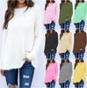2026WISH Damen Europäisch/Amerikanisch Einfarbig Locker Langarm Pullover Top