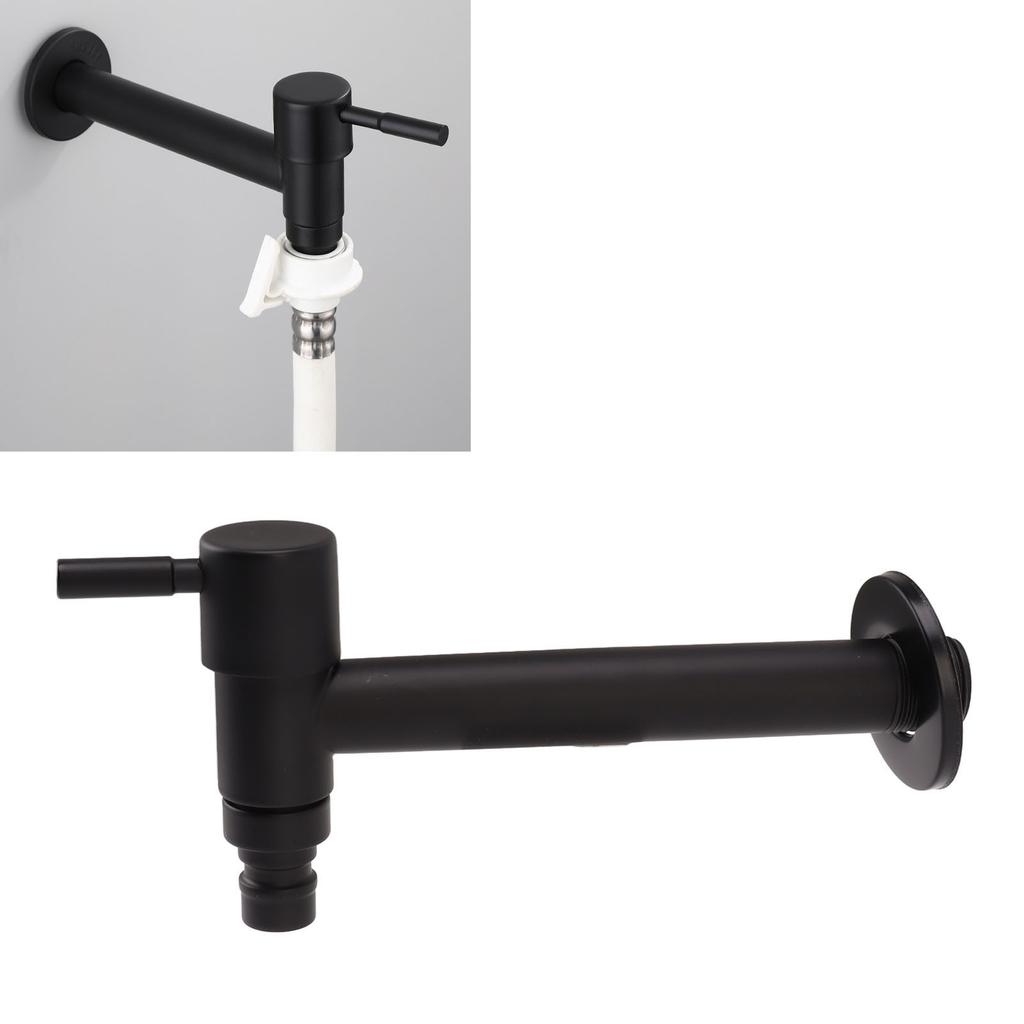 G1Celsius2 Wall Mounted Cold Water Tap 304 Stainless Steel Single Handle Cold Faucet Bathroom Garden Faucet Tap Black