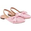 Shoetopia Front Bow Dcor Pointed Toe Flat Pink Sandals For Women & Girls /Uk8