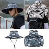 Outdoor Activity Camouflage Bucket Hat with Removable Shawl Unisex Summer Large Brim Sun Hat Water Resistant Quick-Drying Hiking Fishing Hat