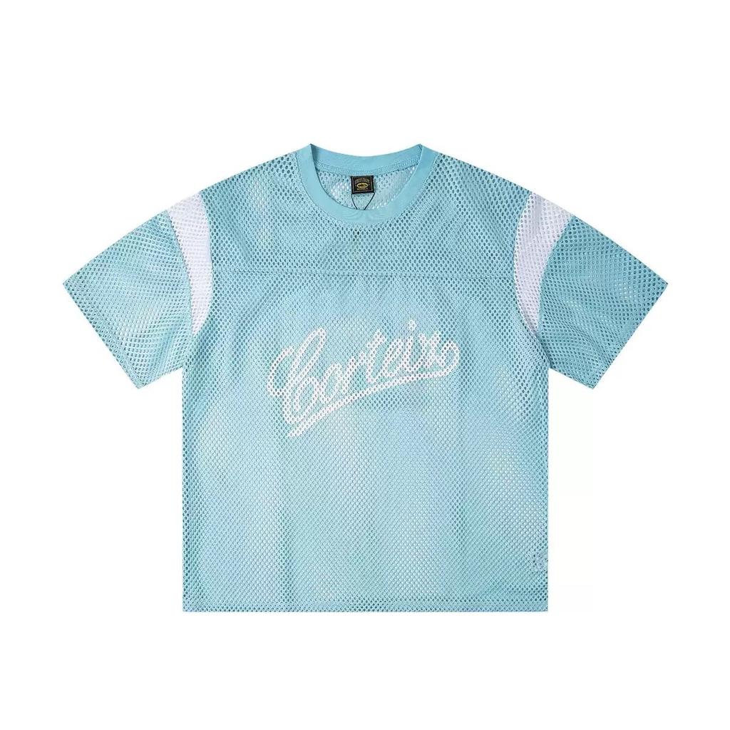 New Mesh Breathable Letter Short Sleeve Tshirts for Men and Women Crew Neck Baggy Casual Top Tees Oversized Sport Tshirt