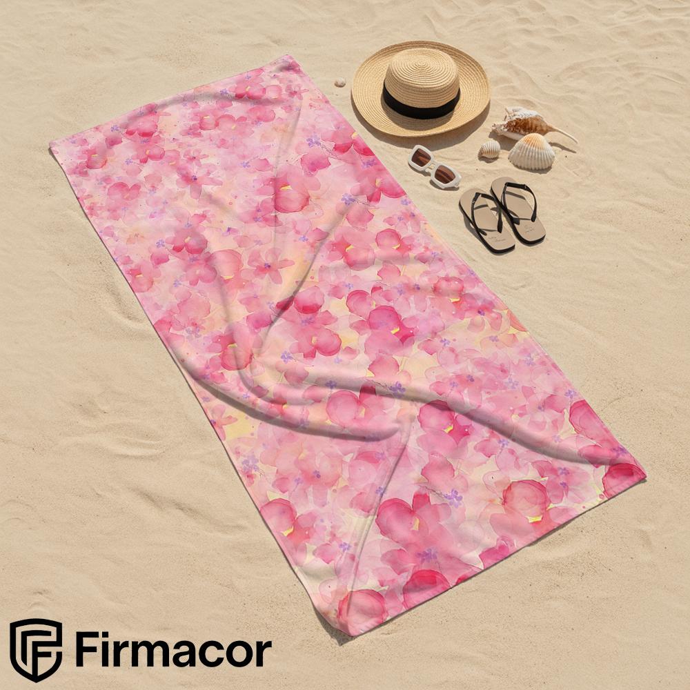 Pastel Watercolor Floral Soft Portable Travel Towel Unisex Lightweight Microfiber Oversized Sand Free Quick Dry Beach Towel