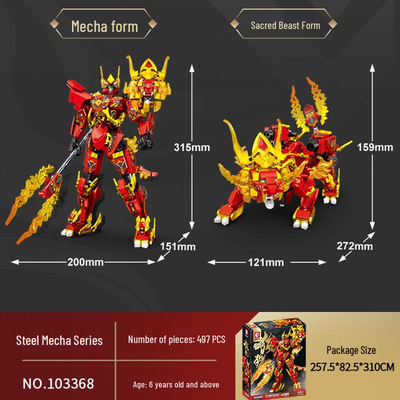 Steel Mecha Assembly Transformation DIY Model Building Blocks for Boys