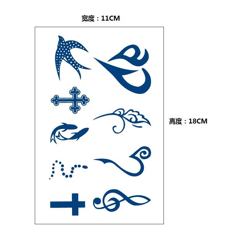 Gradual Change Herbal Fashion Personality Japanese Wave Whale Waterproof Simulation Long Time Does Not Fade Tattoo Sticker