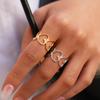 Stainless Steel Heart-Shaped Hollow Opening Rings for Women Men Classic Texture No Fading Couple Rings Party Jewelry Accessories