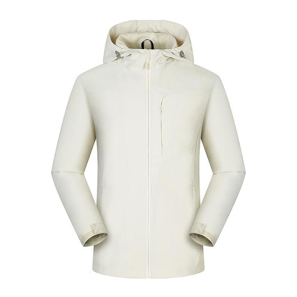Women Solid Stripe Rain Jacket Outdoor Plus Waterproof Hooded Raincoat Windproof