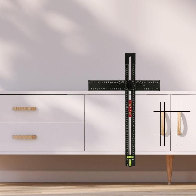 Profesjonalna linijka kątownik 54 cm do stolarstwa z dokładnymi kątami i poziomicą, odpowiednia do precyzyjnego znakowania i wiercenia