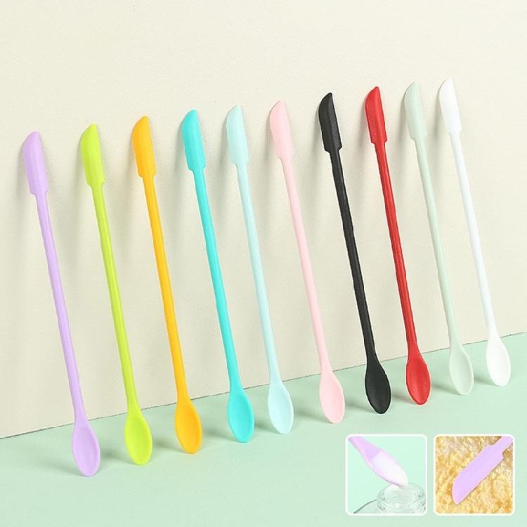 10Pcs Small Silicone Double Tip Cosmetic Spoons Makeup Spatulas Scrapers for Scraping Container and Lotion Bottles