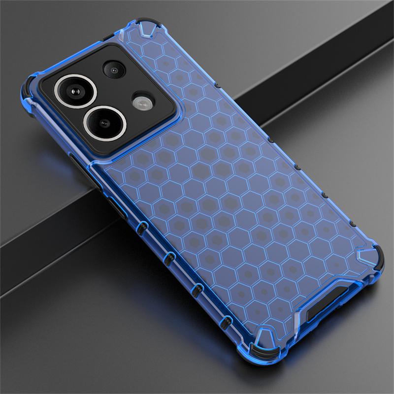 Transparent Phone Case For Xiaomi Poco X6 5G Shockproof Honeycomb Armor Back Case For Poco X6 5G Cover For Poco X6 Case 6.67inch