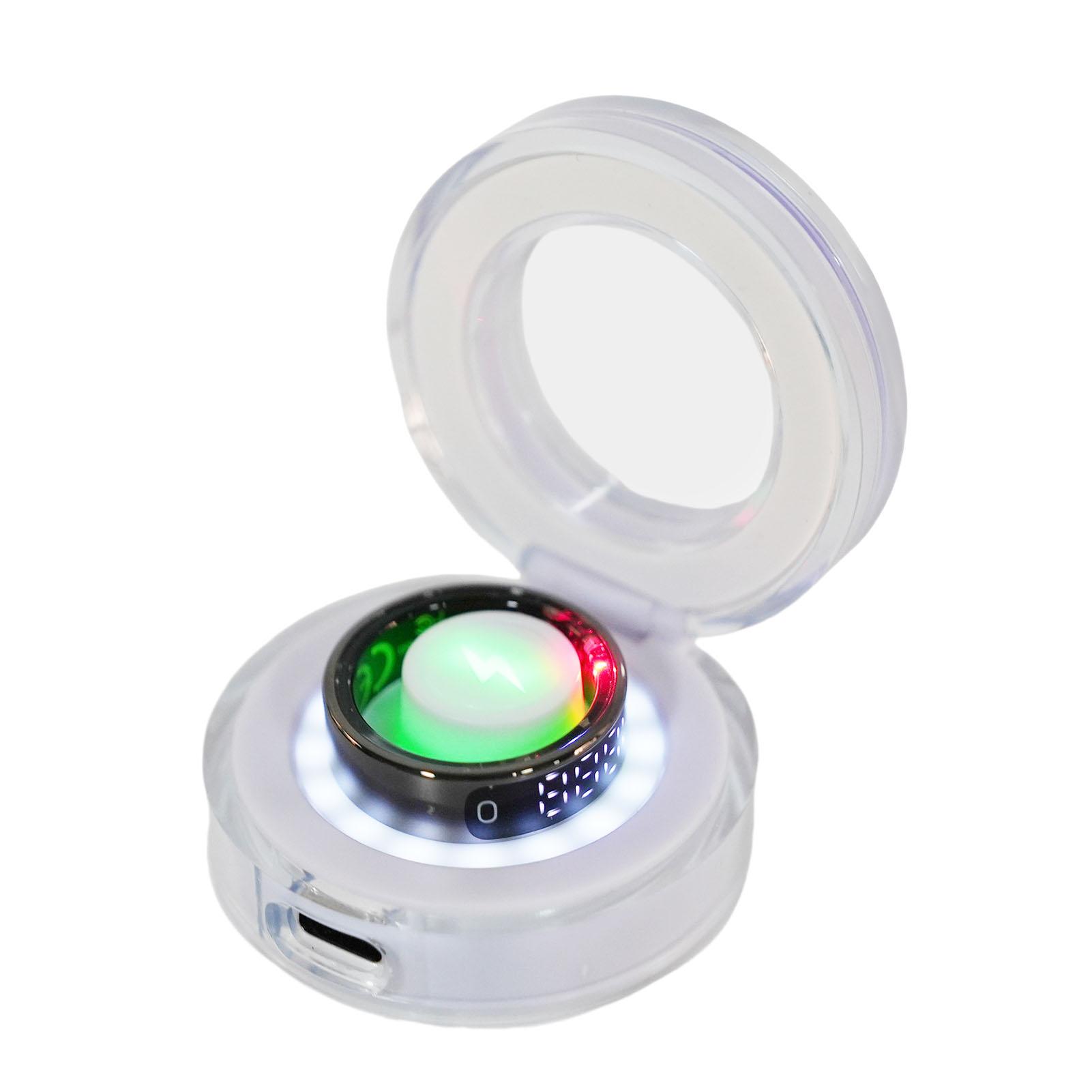 

Умное кольцо фитнес-трекер для мужчин и женщин, сенсорный экран, водонепроницаемость 5 АТМ, запись данных о здоровье и упражнениях, подсчет шагов, с зарядной станцией Size 11