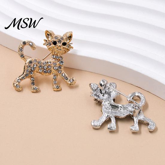 Cat Shaped Pin Rhinestone Shape Brooch Pin, Kitten Lapel Clip for Animal Accessory Women Girls, Sweater Cardigan Coat Suit Decoration Jewelry