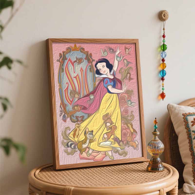 Disney Snow White Oil Paint by Numbers Painting Kit Handmade Diy Home Decor Gifts Wall Art Decoration Canvas Princess Hobby Craft Painting