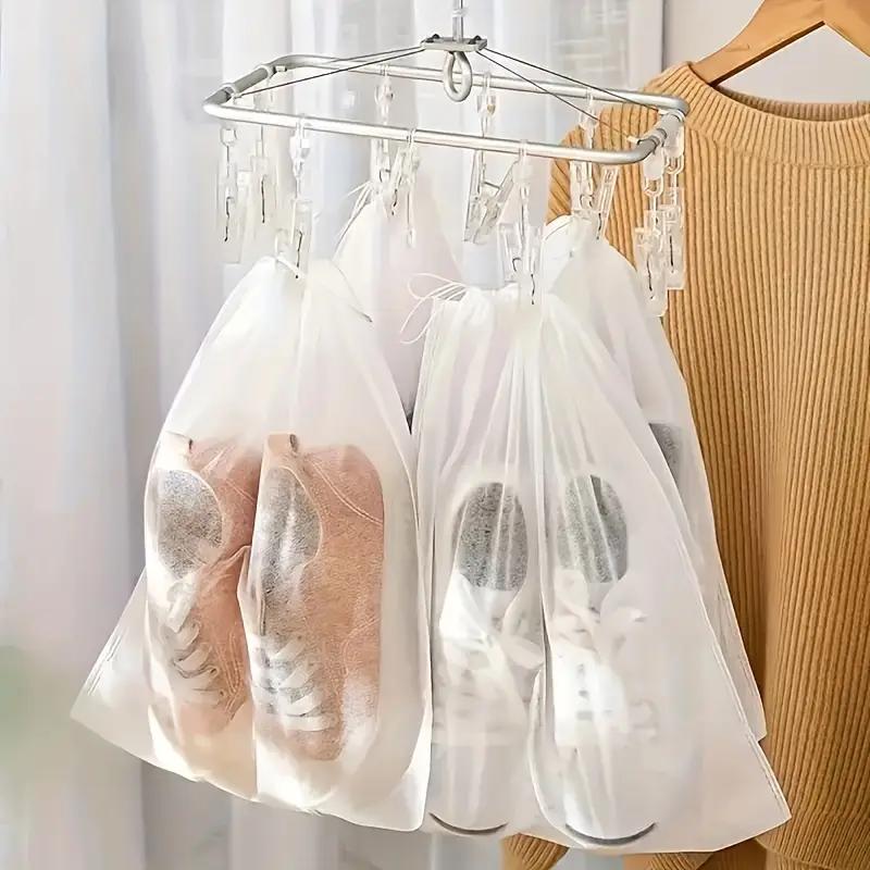 5/10/20PCS Portable Shoe Storage Drawstring Eco Storage Bag for Sundries Travel Makeup Bag Waterproof Transparent Plastic Storage Bag