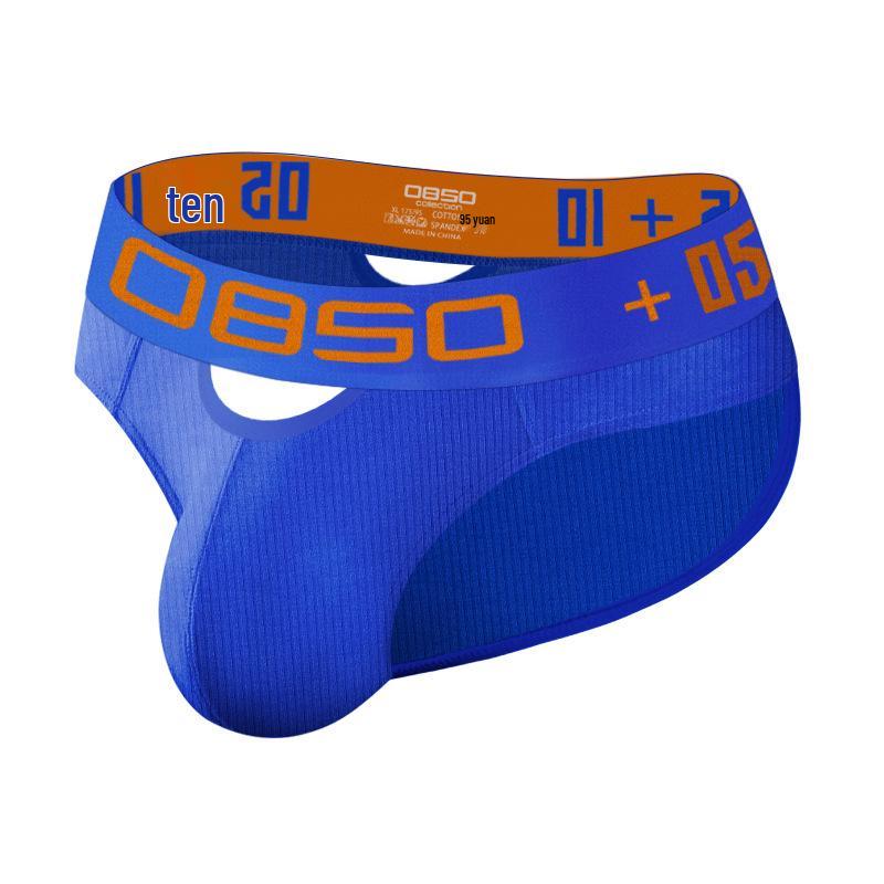 Men's Low Waist Ribbed Cotton Briefs: Sexy, Comfortable, Sporty, with Front and Back Opening.