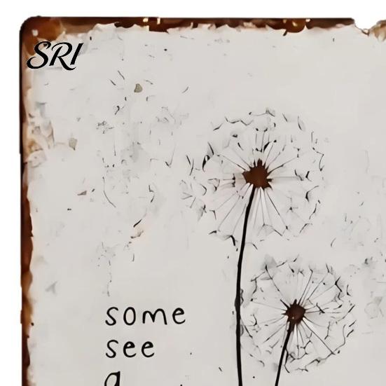 Living Room Dandelion Sign Metal Wall Decoration Vintage Rusty Wish Theme Decor Art Indoor Outdoor Home Office Decorative