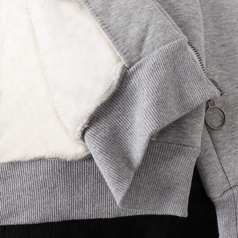 Padded Sweater Jacket Women Warm Casual Zipper Hoodie Thickened Tops Women Sports Large Size Loose Jacket