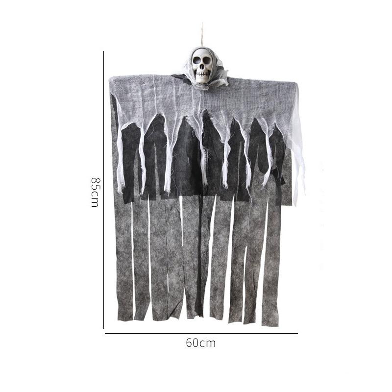 Glowing Skeleton Ghost Hanging Pendant Spooky Halloween Decoration for Porch, Haunted House and Terror Party Scary Props