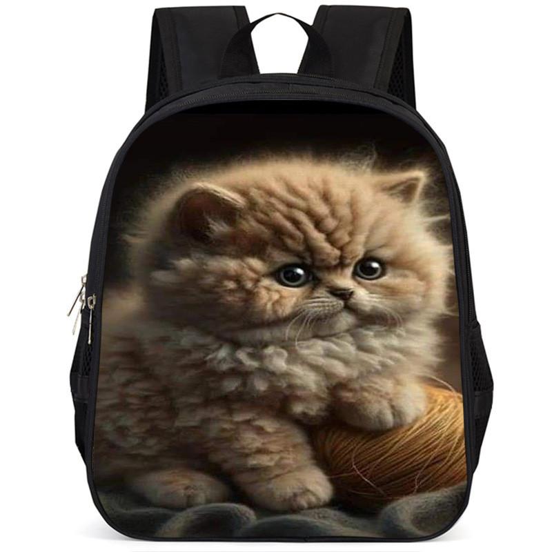 Adorable Cat 15-inch Large Capacity School Backpack Lightweight Oxford Fabric