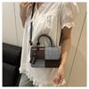 Fashion Splicing Texture Small Square Bag for Women Trendy Shoulder Crossbody Handbag KTB