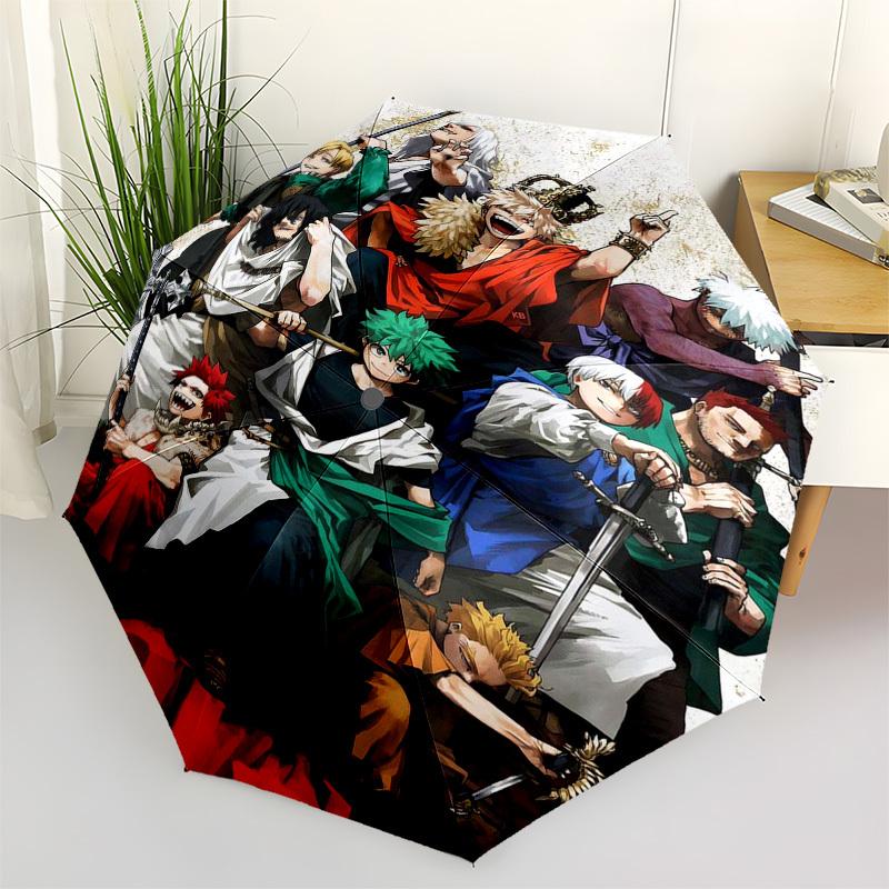 

1pc My Hero Academia Characters Automatic Opening Folding Umbrella, 8 Bone Iron Frame, Portable Design for Outdoor Use, Ideal Gift for Fans, Travelers