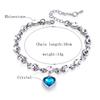 Silver Bracelets with Crystal Romantic Love Bracelet Blue Zircon Heart Shape Sweet Style Valentine's Day Gift Jewelry for Women