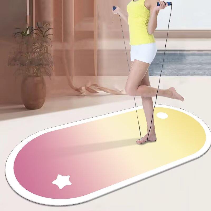 Colorful Soft Skip Rope Mat Large Non-slip Indoor Room Fitness Sports Shock Absorption Skip Rope Mat Yoga Carpet Tatami Area Rug