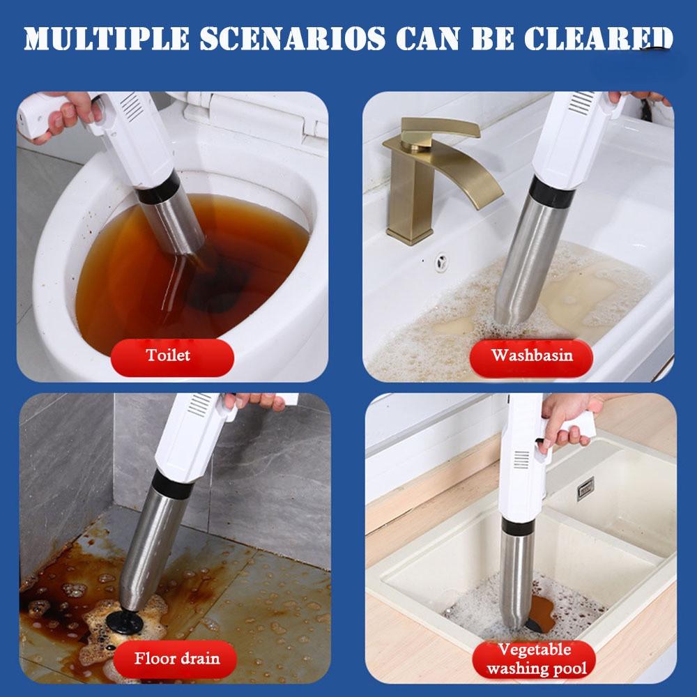 Gospodarstwowy Elektryczny Przepychacz do Toalety Wysokociśnieniowy Odporny na Zachlapania Narzędzie Pneumatyczne do Udrażniania Kanalizacji