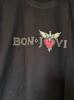 Camiseta Negra con Logo de Corazón Alado de Bon Jovi Camiseta de Banda de Rock Unisex