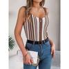 Spring and Summer European and American V-neck Button Hollow Knitted Suspender Top Women