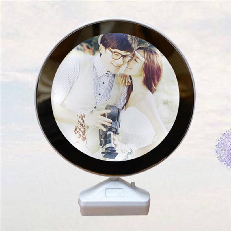 

Багатофункціональна фоторамка Незабутні спогади LED 7 дюймів Електронний альбом Фотографії Багатофункціональний Декор для дому Круглий 25X20CM білий