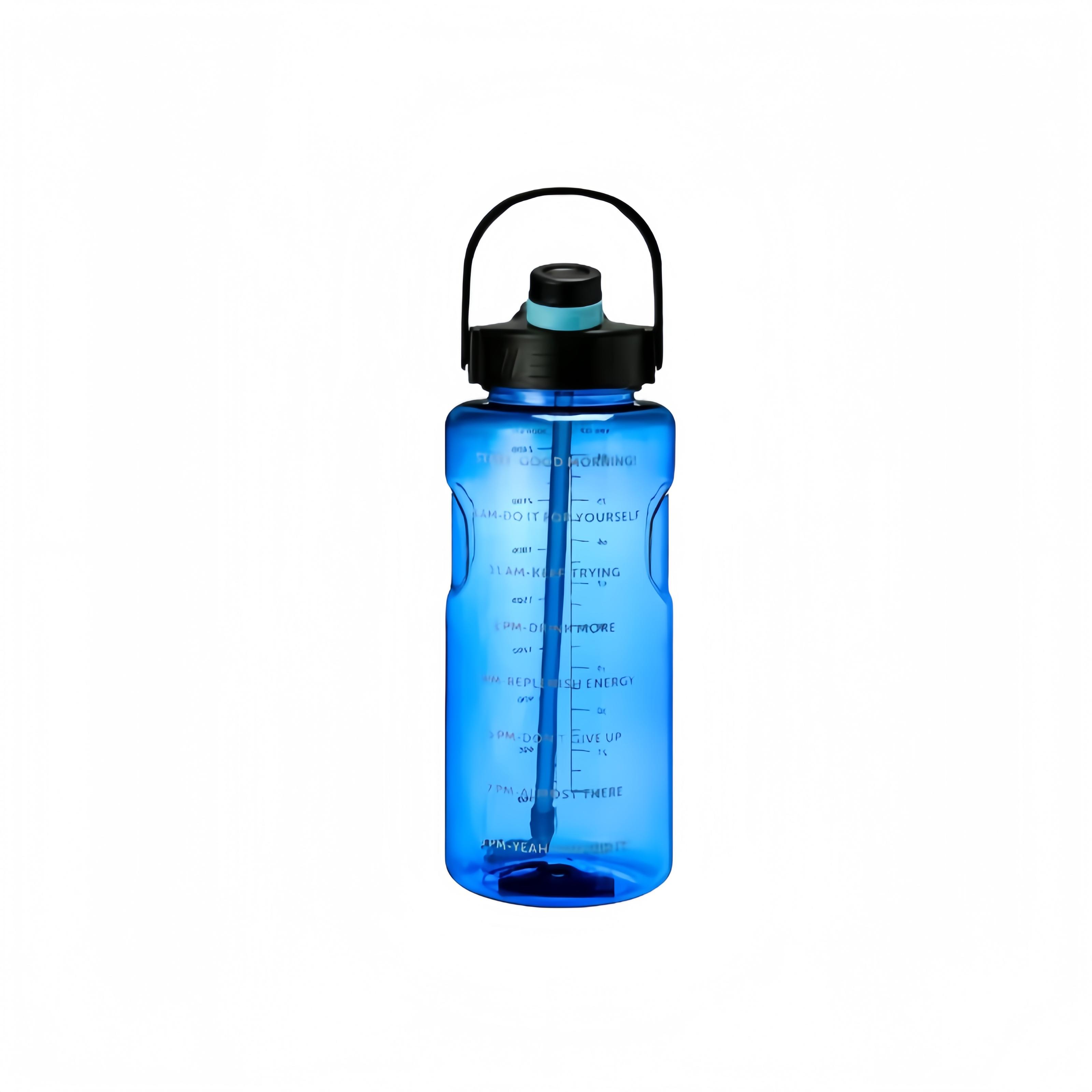 

1.5L Large Capacity Sports Water Bottle Plastic Drinking Bottles with Straw&Time Marker Outdoor Camping Cycling Hiking Gym Jugs