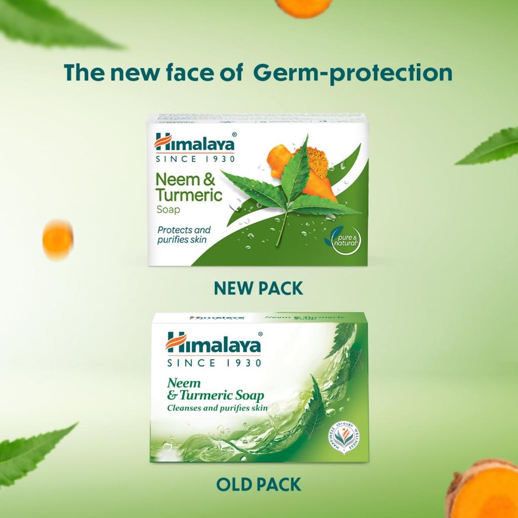 Himalaya Herbals Neem And Turmeric Soap 125g X 6 Bars For Clear Healthy Skin And Daily Body Cleansing