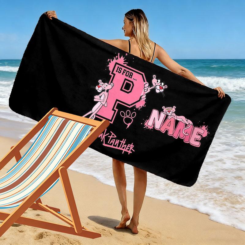 PINK PANTHER Print Beach Towel, Large Soft Quick Dry Towel for Beach Camping Swimming