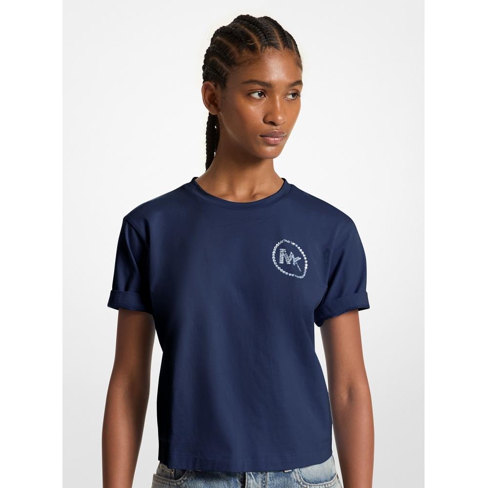 

Michael Kors Футболка со стразами Mk Charm Jt451g497j6990 Midnight Blue M