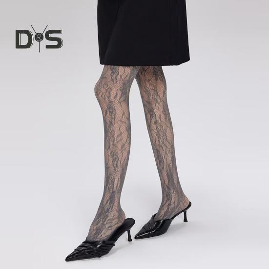 Strumpfhosen für Damen mit ausgehöhltem Rankenblumenmuster, ultradünn, durchsichtig, hohe Elastizität, rutschfest, einfarbig, passender Minirock für Pendler, Dating, Party