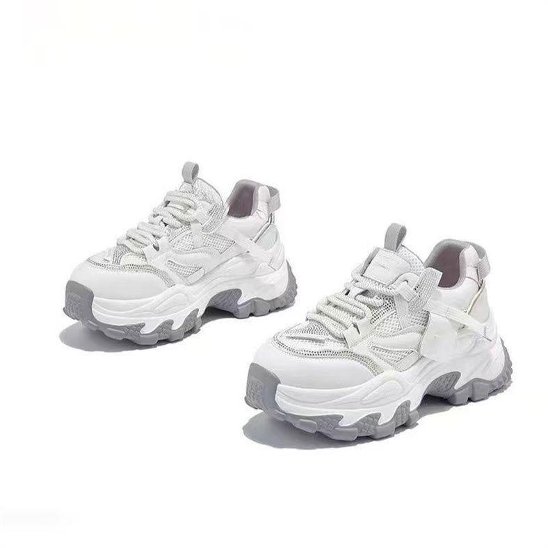 Thick-soled heightening dad shoes for women 2025 autumn new versatile student fashion mesh breathable casual sports shoes
