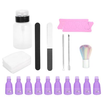 Nail Polish Gel Remover Tools Kit Nail Polish Remover Pad Cuticle Pusher Nail File Set