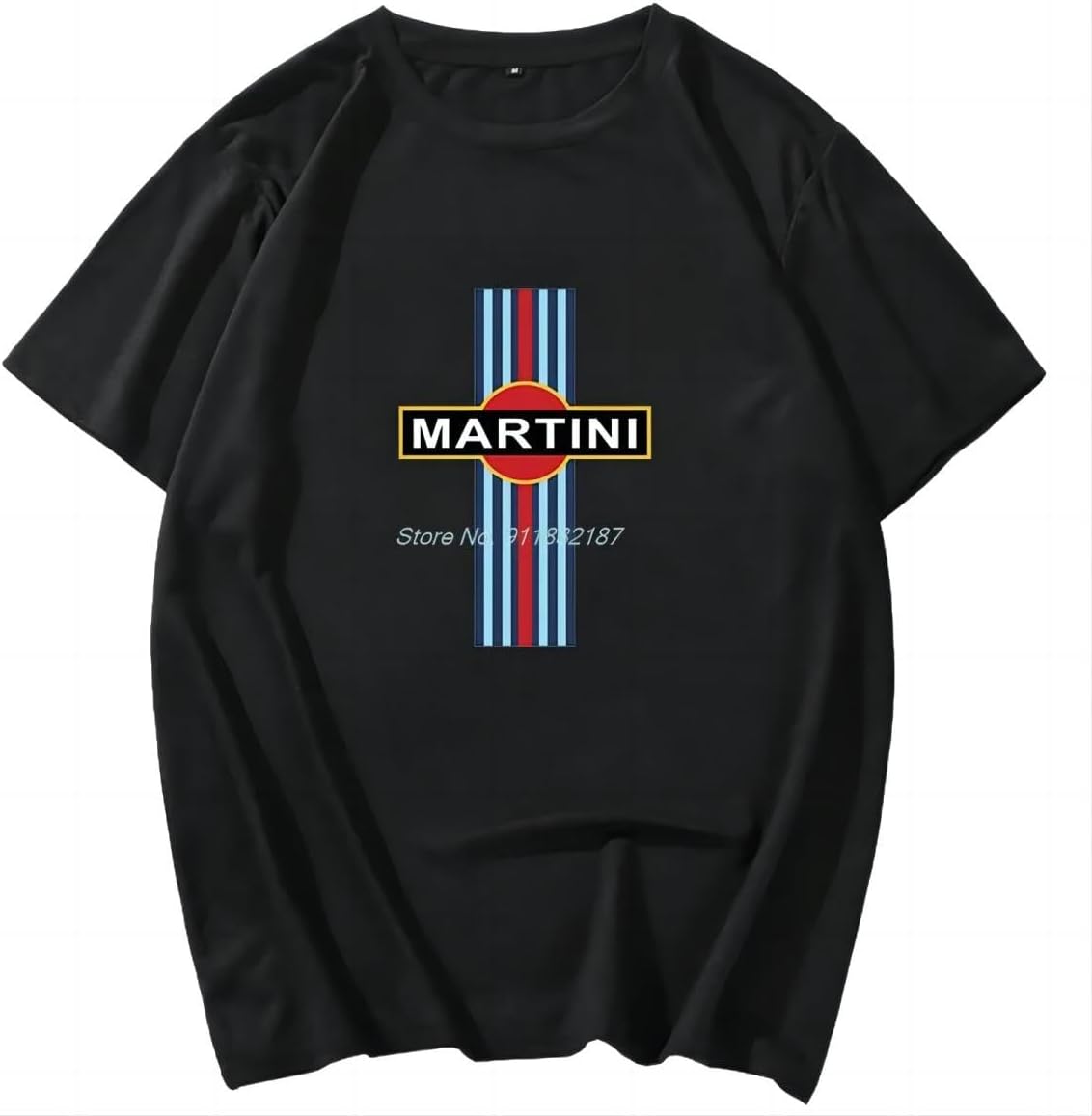 Martini Racing Car Unisex White T Shirt O neck T shirt graphic t shirts short XS чёрный