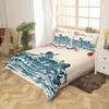 Koi Sakura Sunrise Three-Piece Quilt Cover Digital Printing Bedding Set Bed Cover