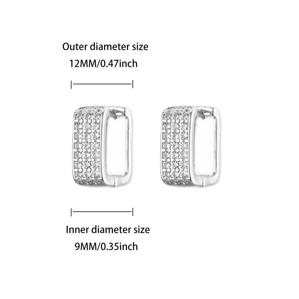 

Luxury Multi Zircon Square Stainless Steel Earring Gold Color Anti Fading Earrings for Women Wedding Jewelry Accessories Gifts
