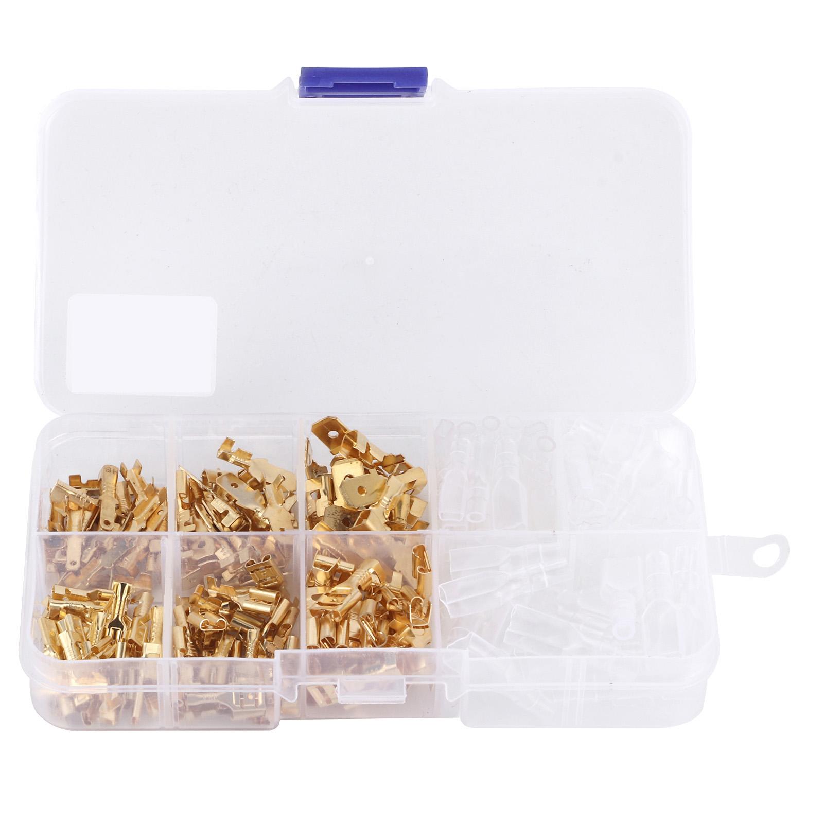 

210Pcs 2.84.86.3MM Gold Insulated Male Female Electrical Wire Terminals Connectors