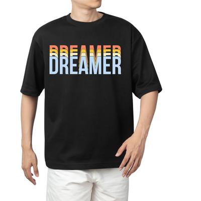 Koszulka Dreamer Męska Damska Topy Koszulki – Retro Kolorowa Inspirująca Koszulka z Cytatem | Unisex Krótki Rękaw