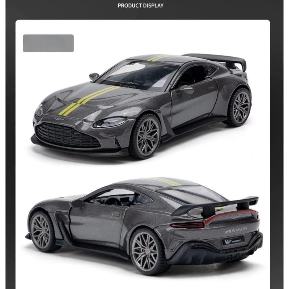 Simulation 1/43 Alston Martin V12 Alloy Sports Car Model Collection Ornaments with Display Box Metal Miniature Voiture Toy Gift