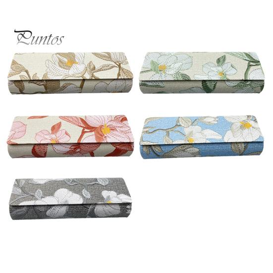 Daily Eyeglass Storage Organizer Magnetic Glasses Case, with Closure, Embroidered Hard Shell Portable Reading Box for Sunglasses And Myopia Spectacle