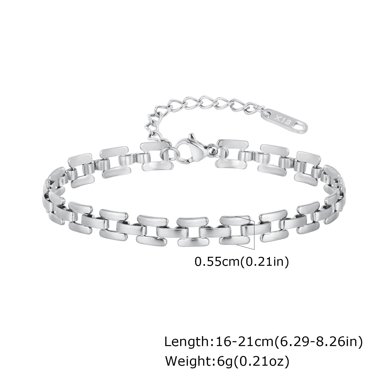 

18k Gold Plated Mesh Link Bracelet for Women, Clavicle Chain Wrist Bracelet Polish Jewelry