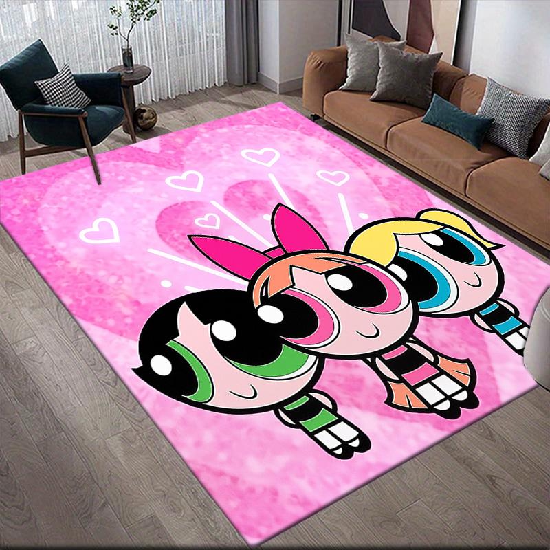 The Powerpuff Girls anti-slip rug, rectangular carpet for living room, bedroom and sofa area